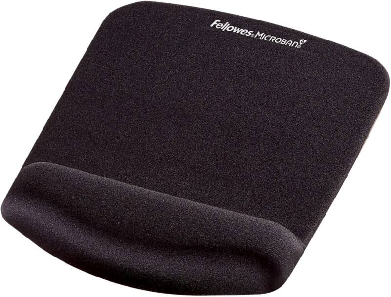 Fellowes Handgelenkauflage mit Mauspad Plush Touch™ Schwarz