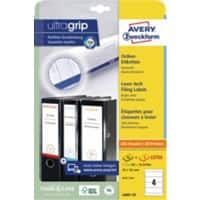 AVERY Zweckform ultragrip Ordneretiketten L6061-25 Selbsthaftend A4 Weiß 5,9 x 19,2 cm 30 Blatt à 4 Etiketten