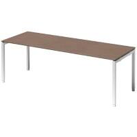 Bisley Schreibtisch Cito Walnuss, Verkehrsweiß 2.200 x 1.200 x 850 mm