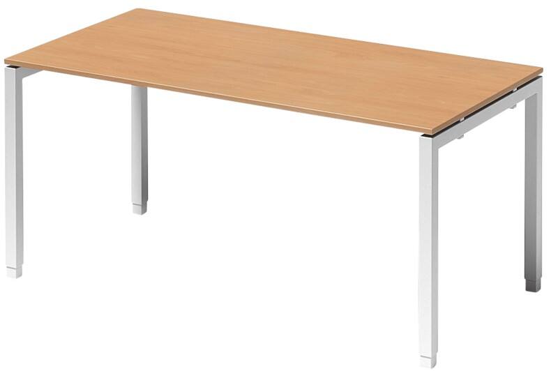 Bisley Cito Höhenverstellbar Schreibtisch Buche 4 Metallfüße 1.600 (B) x 800 (T) x 740 (H) mm MFC (Melaminbeschichtete Spanplatte), Stahl