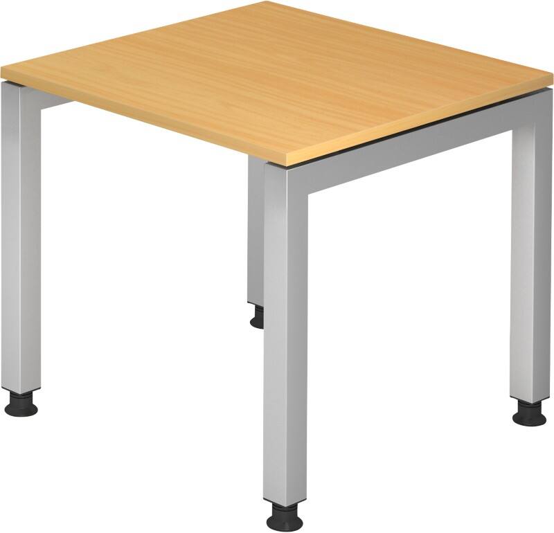 Hammerbacher J Series VJS Höhenverstellbar Schreibtisch Rechteckig Buche 4 Metallfüße 800 (B) x 800 (T) x 760 (H) mm Spanplatte, Stahl