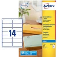 AVERY Zweckform Adressetiketten J8563-25 Ja DIN A4 Transparent 99,1 x 38,1 mm 25 Blatt à 14 Etiketten