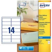 AVERY Zweckform Abziehhilfe QuickPEEL Adressetiketten J8563-25 Selbsthaftend A4 Transparent 99,1 x 38,1 mm 25 Blatt à 14 Etiketten