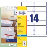 AVERY Zweckform Adressetiketten J8163-25 Ja DIN A4 Weiß 99,1 x 38,1 mm 25 Blatt à 14 Etiketten