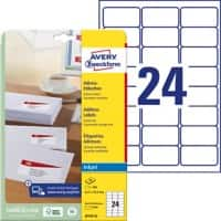 AVERY Zweckform Adressetiketten J8159-25 Selbsthaftend A4 Weiß 63,5 x 33,9 mm 25 Blatt à 24 Etiketten