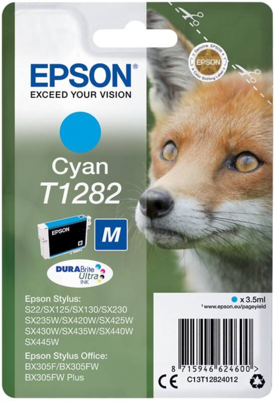 Epson T1282 Original Tintenpatrone C13T12824012 Cyan