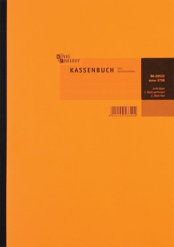 König & Ebhardt Kassenbuch DIN A4 Kariert 210 x 297 mm Weiß 50 Blatt