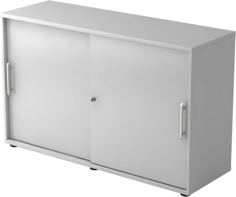 Hammerbacher Schiebetürenschrank Spanplatte 1 Fachboden abschließbar 1.200 x 400 x 748 mm Grau