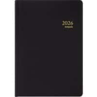 Brepols Terminplaner 2026 1 Woche / 2 Seiten Deutsch, Englisch, Französisch, Niederländisch Schwarz