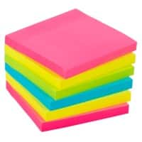 Office Depot Extra Sticky Haftnotizen 76 x 76 mm Farbig Sortiert Quadratisch 6 Stück à 90 Blatt