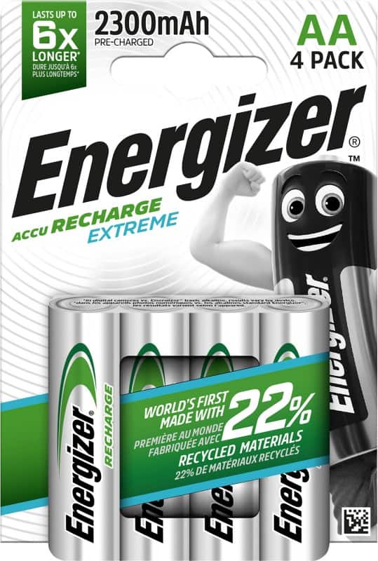 Energizer AA Wiederaufladbare Batterien Extreme HR6 2300mAh NiMH 1,2 V 4 Stück