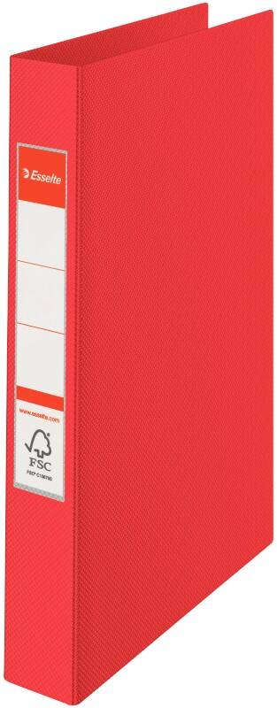 Esselte Ringbuch 23 Ringe 25 mm Karton, Polypropylen DIN A4 Rot