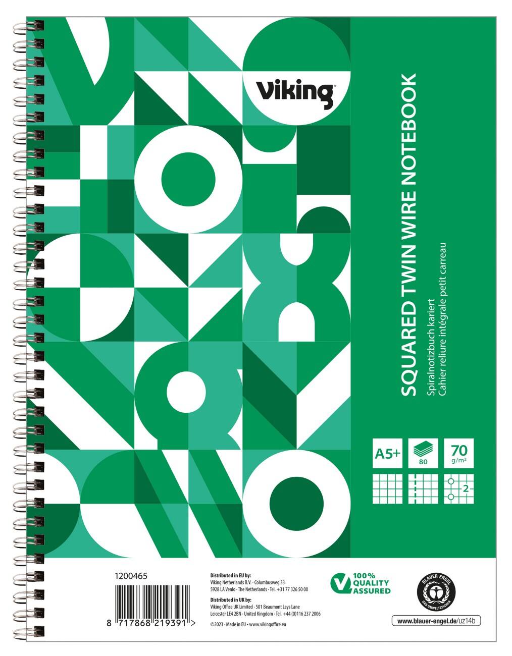 Office Depot A5+ Drahtgebunden Weiß Papierumschlag Notizbuch Kariert Recycelt mikroperforiert 80 Blatt