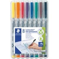 STAEDTLER Lumocolor Non-Permanent Folienstifte Extra Fein Rundspitze Färbig sortiert 8 Stück