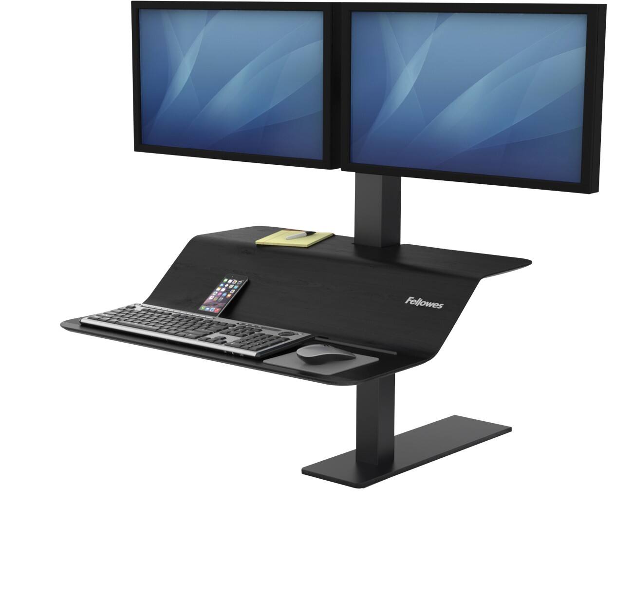 Fellowes Sitz-Steh Workstation Lotus VE für 2 Monitore Schwarz