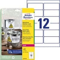 AVERY Zweckform Wasserfeste Etiketten L4776-20 Weiß A4 99,1 x 42,3 mm 20 Blatt à 12 Etiketten