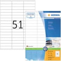 HERMA Universaletiketten 4459 Weiß DIN A4 70 x 16,9 mm 100 Blatt à 51 Etiketten