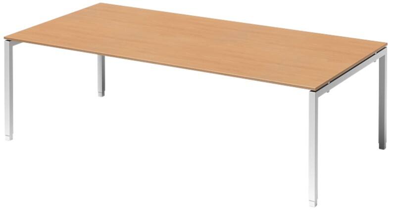 Bisley Cito Höhenverstellbar Konferenztisch Buche 4 Metallfüße 2.400 (B) x 1.200 (T) x 740 (H) mm MFC (Melaminbeschichtete Spanplatte), Stahl