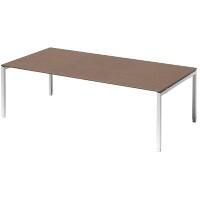Bisley Konferenztisch Cito Walnuss, Verkehrsweiß 2.400 x 1.200 x 850 mm