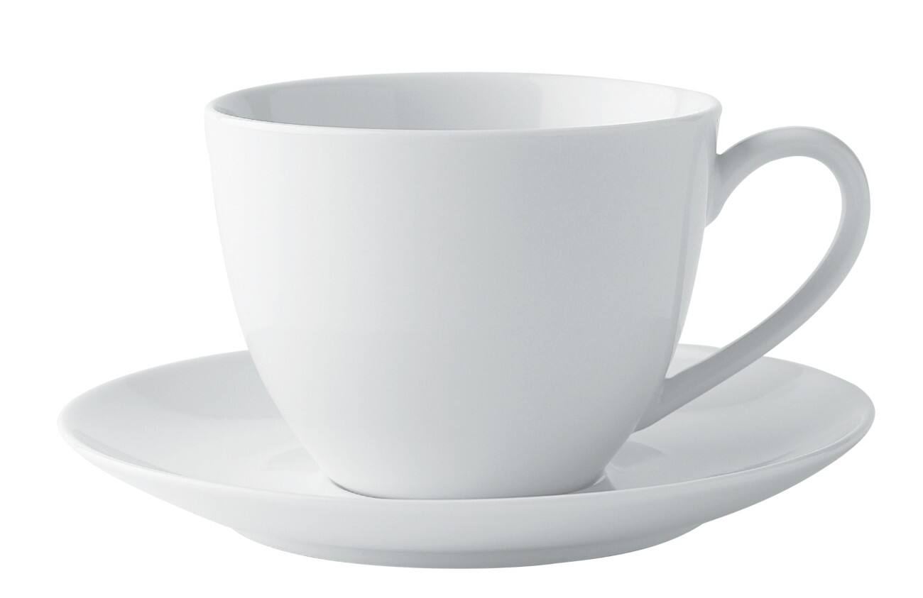 Niceday Kaffeetassen mit Untertassen 300 ml Weiß 6 Sätze