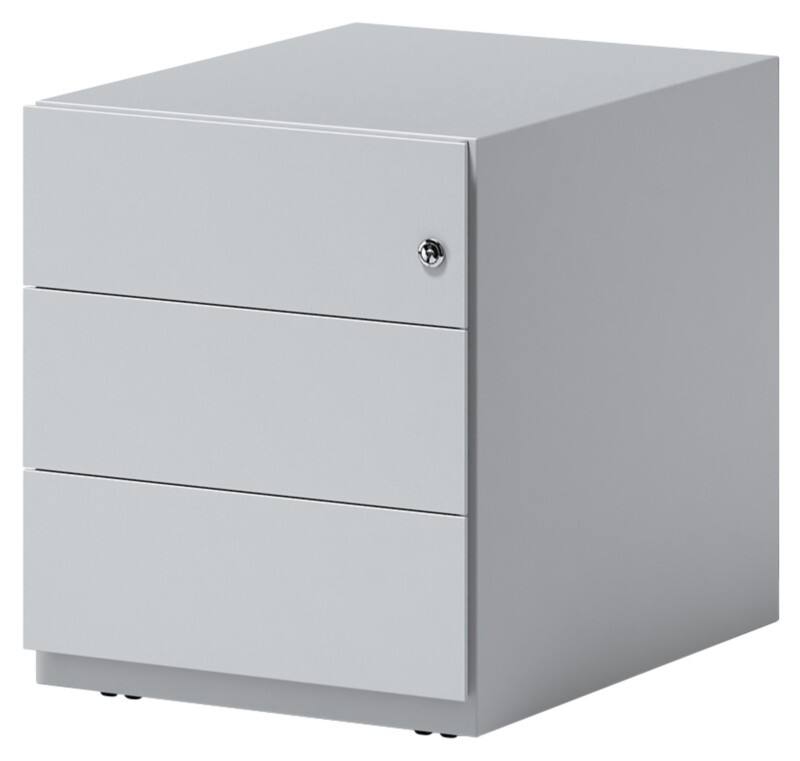 Bisley Rollcontainer Note 3 Schubladen Lichtgrau 420 x 565 x 495 mm