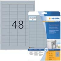 HERMA Typenschildetiketten 4221 Silber DIN A4 45,7 x 21,2 mm 25 Blatt à 48 Etiketten