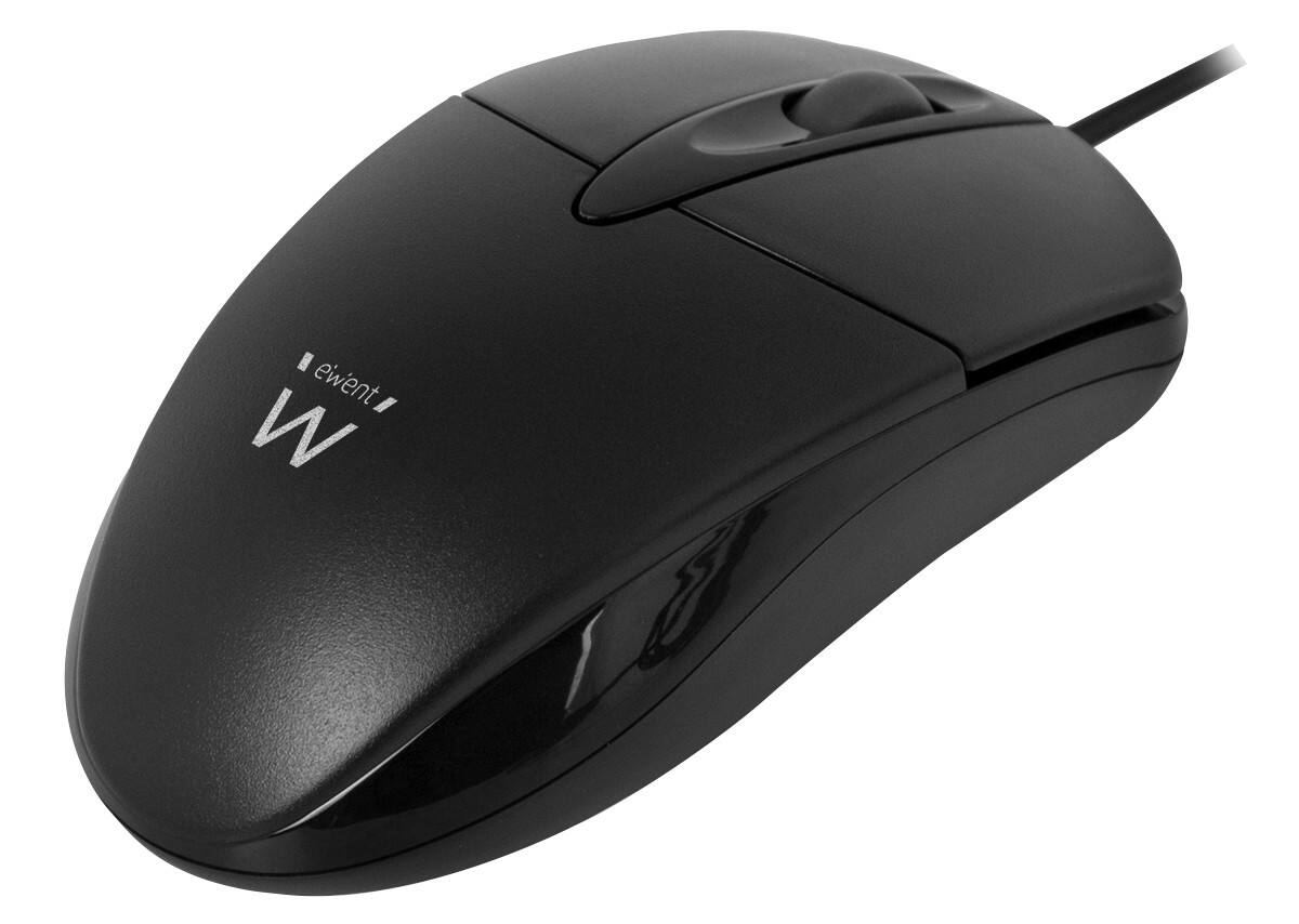 ewent Kabelgebundene Optische Maus EM3154 Für Rechts- und Linkshänder 1,6 m USB-A Kabel Schwarz