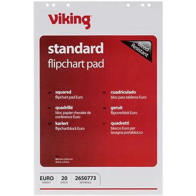 Viking Standard Flipchart-Papier Kariert Euro 20 Seiten 5 Stück à 20 Blatt