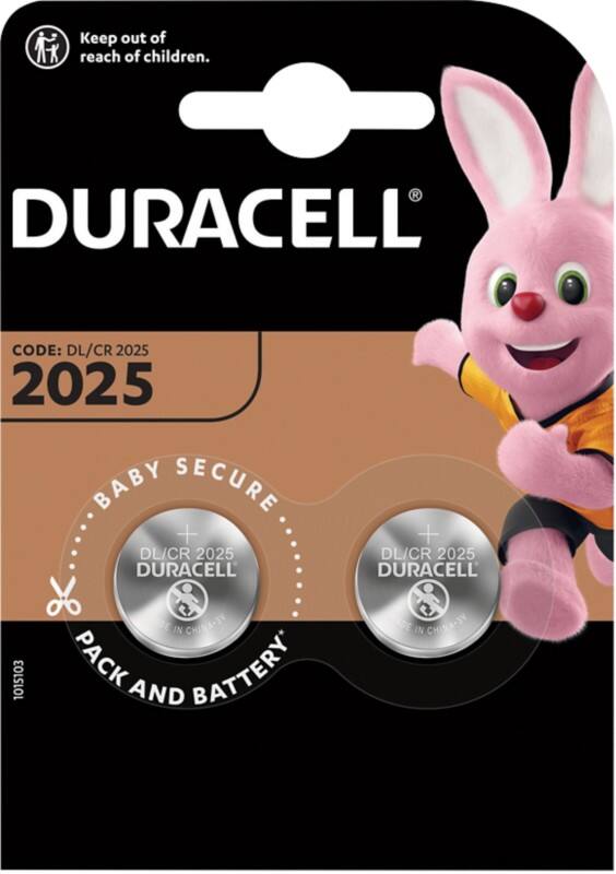 Duracell Knopfzellen DL2025B2 CR2025 3 V Lithium 2 Stück