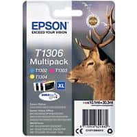Epson T1306 Original Tintenpatrone C13T13064012 Cyan, Magenta, Gelb Multipack 3 Stück