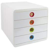 Exacompta Schubladenbox Pop-Box 314398D A4+ Weiß, farbig sortiert 27,8 x 34,7 x 26,7 cm