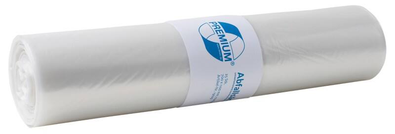 DEISS LDPE Premium Mittlere Belastung Müllsäcke 70 L  Transparent PE (Polyethylen) 40 Mikron 25 Stück
