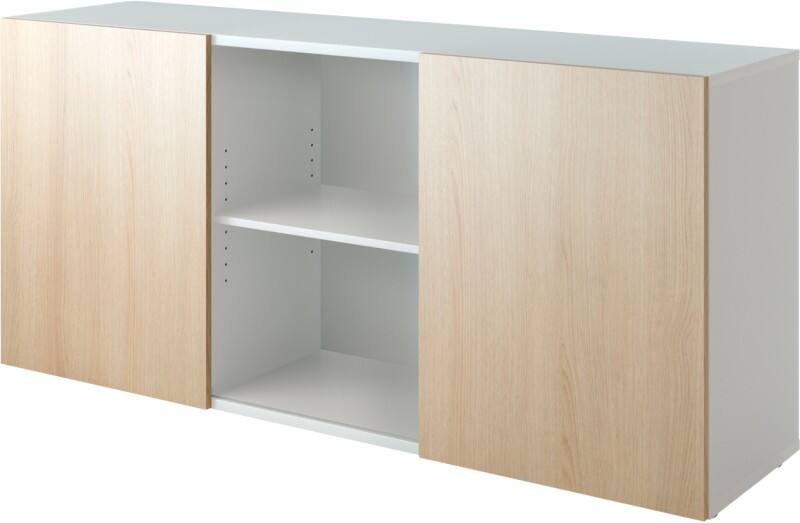 Hammerbacher Schiebetürenschrank Spanplatte 1 Fachboden abschließbar 1.600 x 420 x 748 mm Braun, Weiß
