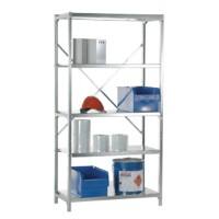 Manuflex Regalsystem 5 Fachböden Stahl 1.030 x 300 x 2.000 mm Silber