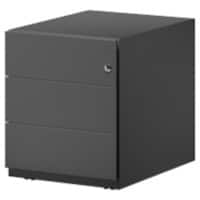 Bisley Rollcontainer Note 3 Schubladen Schwarz 420 x 565 x 495 mm