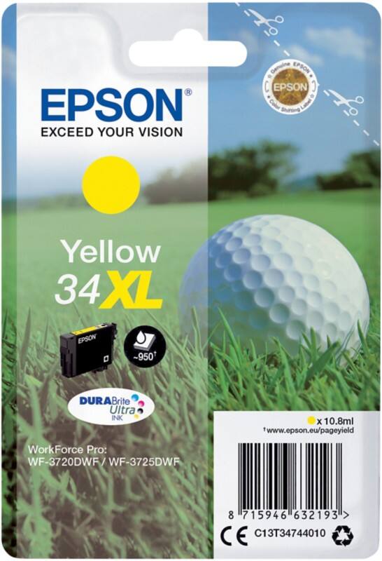 Epson 34XL Original Tintenpatrone C13T34744010 Gelb
