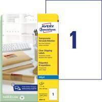 AVERY Zweckform Adressetiketten J8567-25 Transparent 210 x 297 mm 25 Blatt à 1 Etiketten