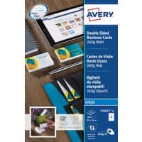 AVERY Zweckform Quick and Clean Visitenkarten 260 g/m² Weiß 25 Blatt à 8 Etiketten