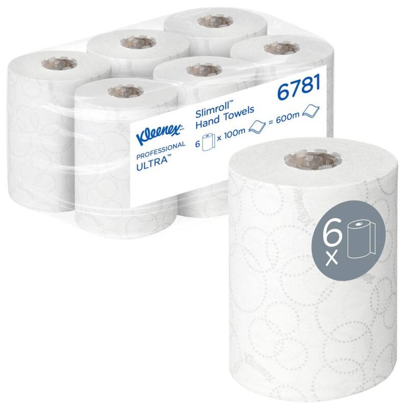 Kleenex Ultra Slimroll Papierhandtücher Gerollt Weiß 2-lagig 100 m 6781 6 Rollen