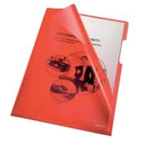 Bene Premium Sichthüllen 205000 DIN A4 Glasklar Rot PVC 150 Mikron 100 Stück