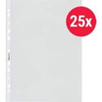 Bene Prospekthüllen DIN A4 Transparent 100 Mikron PP (Polypropylen) Öffnung Oben und links 11 Löcher 25 Stück