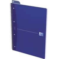 OXFORD Office Essentials Notebook DIN A4+ Kariert Spiralbindung Karton Blau Perforiert 140 Seiten