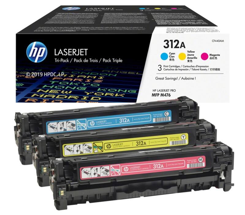 HP 312A Original Tonerkartusche CF440AM Cyan, Magenta, Gelb Multipack 3 Stück