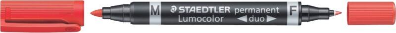 STAEDTLER Lumocolor permanent duo 348 Permanentmarkierer  Mittel Rundspitze 0,6 - 1,5 mm Rot Nachfüllbar