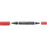 STAEDTLER Lumocolor permanent duo 348 Permanentmarkierer Mittel Rundspitze 0,6 - 1,5 mm Rot