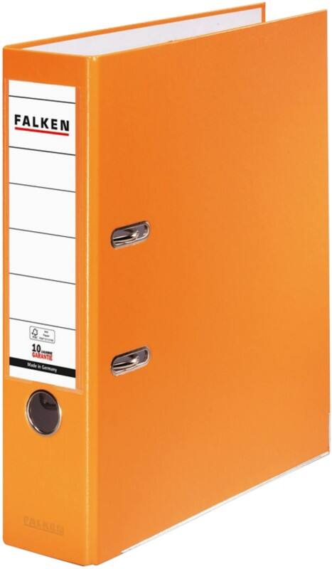 Falken PP-Color Ordner Breit A4 80 mm Orange 2 Ringe Kunststoff