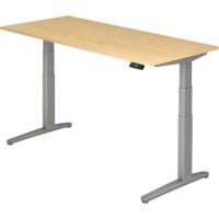 Hammerbacher Sitz-Stehschreibtisch XBHM Ahorn, Silber 1.600 x 800 x 720 mm