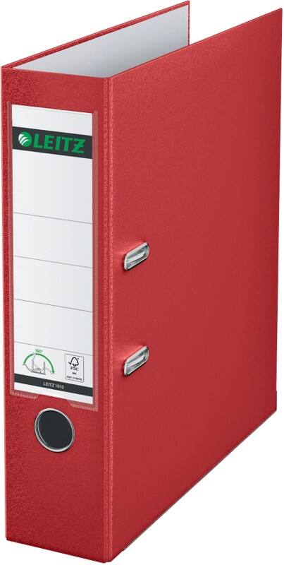 Leitz 180° Ordner Breit A4 82 mm Rot 2 Ringe 1010 Kunststoff Glatt Hochformat