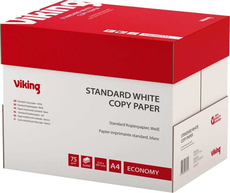Viking Economy A4 Druckerpapier 75 g/m² Weiß 5 Pack à 500 Blatt