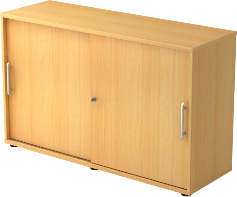 Hammerbacher Schiebetürenschrank Spanplatte 1 Fachboden abschließbar 1.200 x 400 x 748 mm Buche Braun